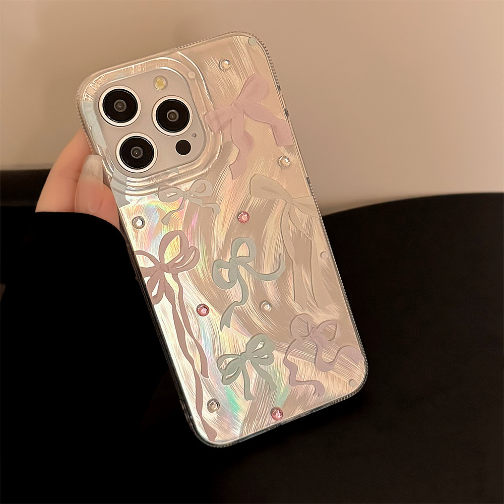 Phone Accessories Quotes - Kore Renkli Fiyonklu Elmas Desenli Telefon