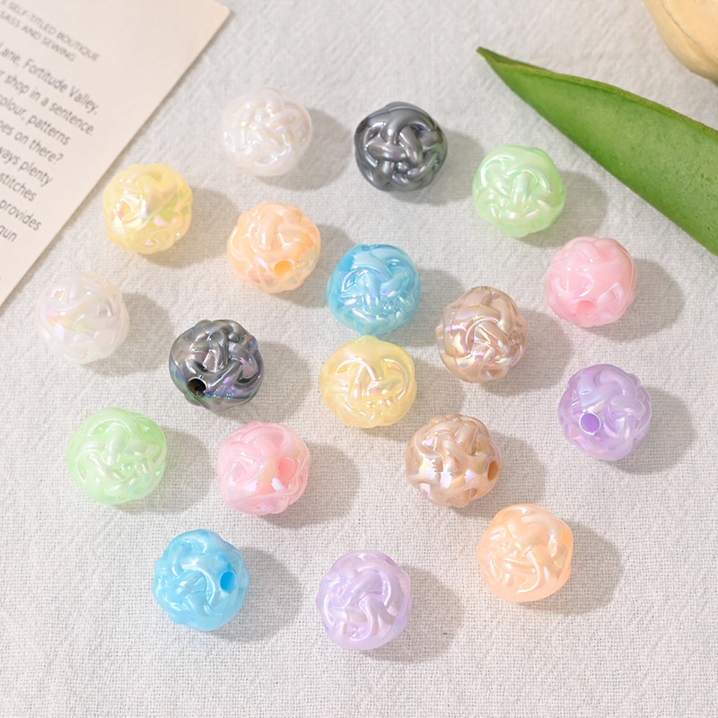 Phone Accessories Beads - 10 Adet Akrilik İplik Boncuk, Delikli