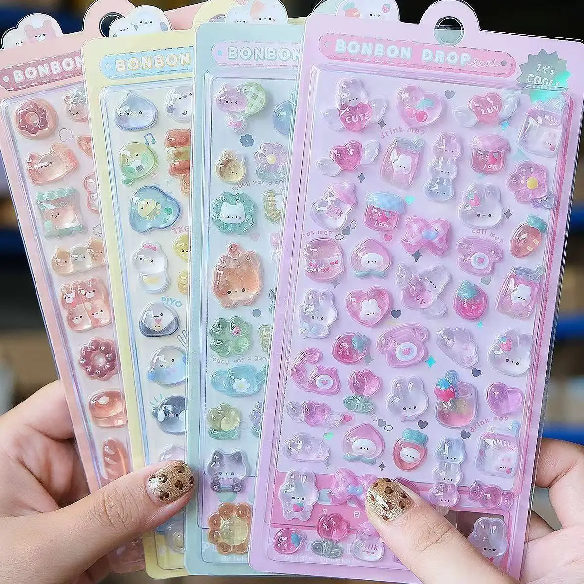 Phone Accessories Quotes - =-=2027Kawaii 3D Jöle Reçine Çıkartmaları Sevimli