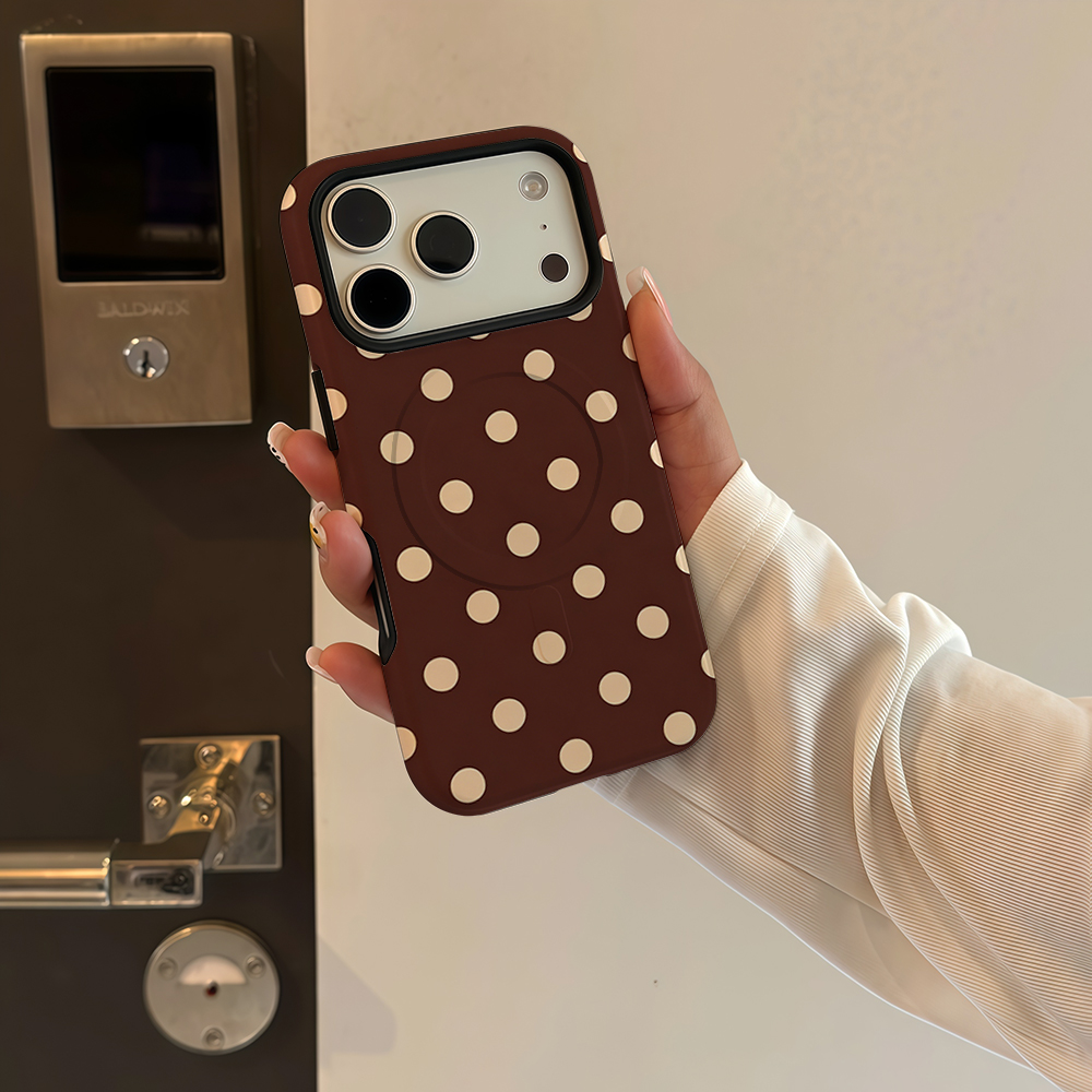 Kahverengi Bej Puantiyeli Many - Magnetic Phone Case incelemesi ve fiyatı
